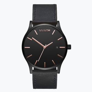 Classic Black Rose Leather