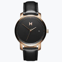 Rose Gold/Black Leather