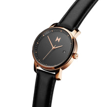Rose Gold/Black Leather